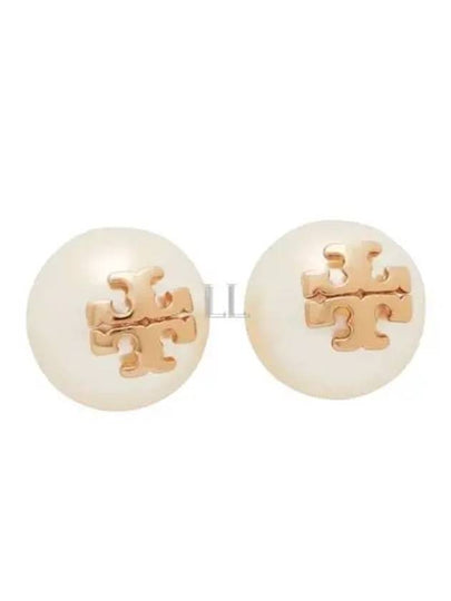 Crystal Pearl Stud Earrings Gold - TORY BURCH - BALAAN 2