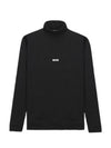 Men's Micro Logo Cotton Turtleneck Sweatshirt Sweatshirt Black - MSGM - BALAAN.