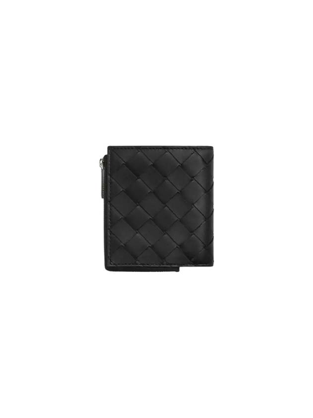 Intrecciato Bifold Calfskin Half Wallet Black - BOTTEGA VENETA - BALAAN 4