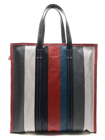 Bazar Striped Medium Tote Bag - BALENCIAGA - BALAAN 1