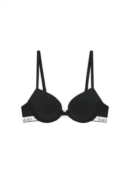 UNDERWEAR Women's Logo Band Stretch Cotton Pushup Bra Black 270797 - EMPORIO ARMANI - BALAAN 1