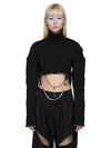 Unbalanced Crop Turtleneck Black - FAN YOUNG - BALAAN 1