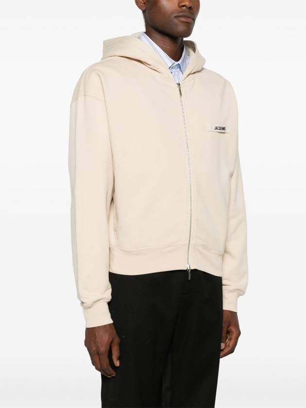 Le Gros Grain Zip-Up Hoodie Beige - JACQUEMUS - BALAAN 4