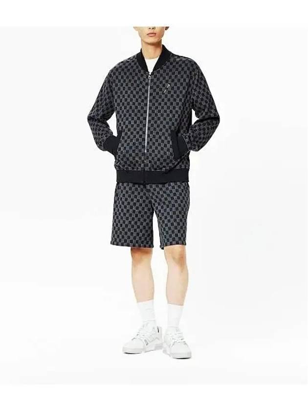 Damier Jacquard Zip Through Bomber Jacket Grey - LOUIS VUITTON - BALAAN 4