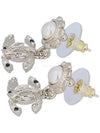 22K CC logo pearl earrings silver metal AB9639 - CHANEL - BALAAN 4