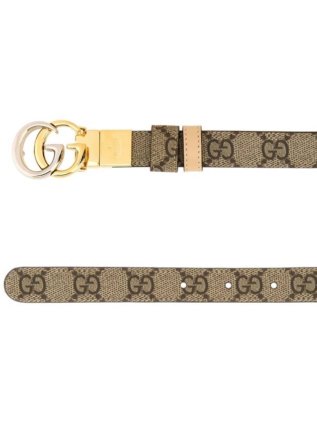 GG Marmont Reversible Thin Leather Belt Beige - GUCCI - BALAAN 3