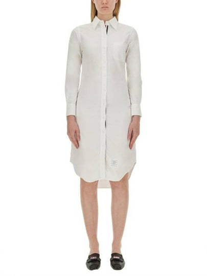 Women's Oxford Classic Shirt Midi Dress White - THOM BROWNE - BALAAN 2