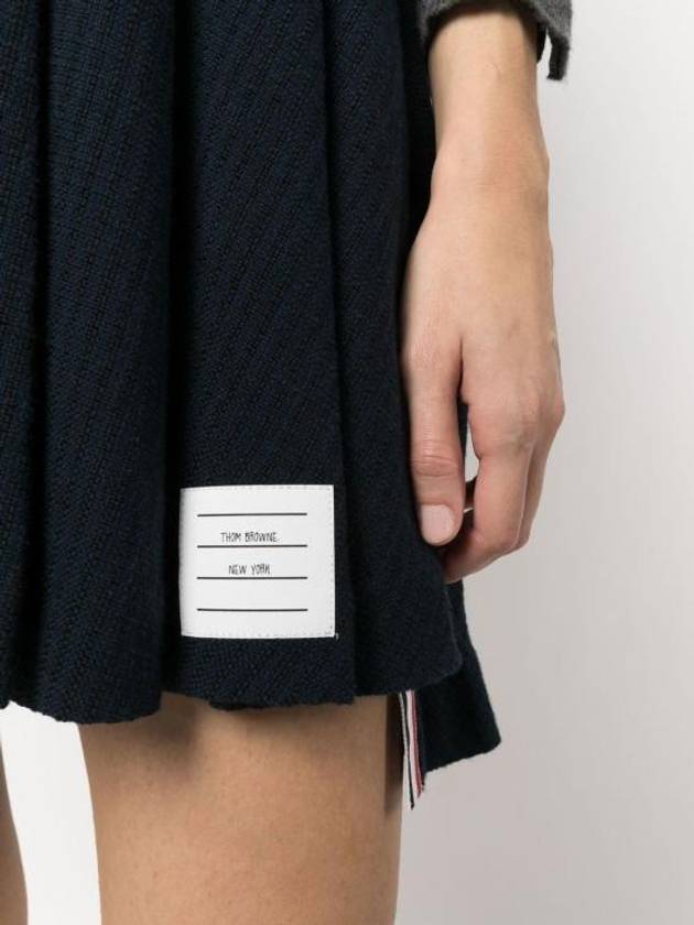 University Striped Mini Pleated Skirt Navy - THOM BROWNE - BALAAN 4