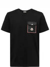 Logo patch pocket cotton jersey short sleeve t shirt black 8C00048 8390Y 999 - MONCLER - BALAAN 1