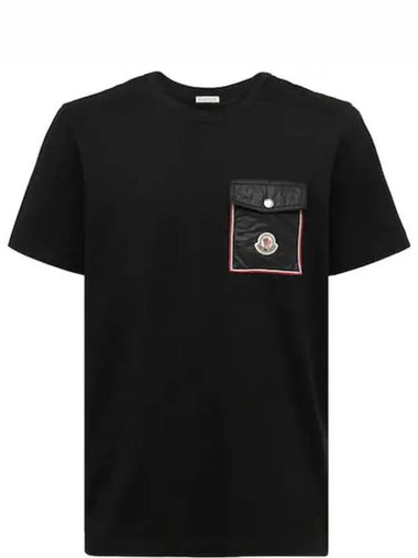 Logo patch pocket cotton jersey short sleeve t shirt black 8C00048 8390Y 999 - MONCLER - BALAAN 1