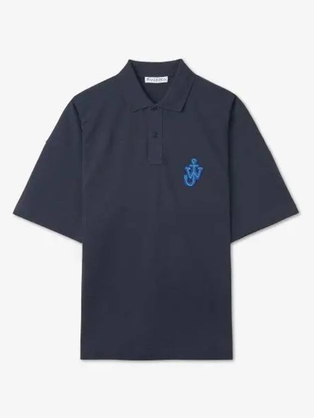 Anchor Patch Polo Shirt Dark Blue - JW ANDERSON - BALAAN 2