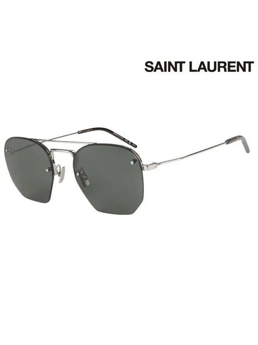Eyewear Polygon Metal Sunglasses Grey - SAINT LAURENT - BALAAN 2