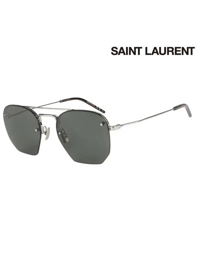 Eyewear Polygon Metal Sunglasses Grey - SAINT LAURENT - BALAAN 3