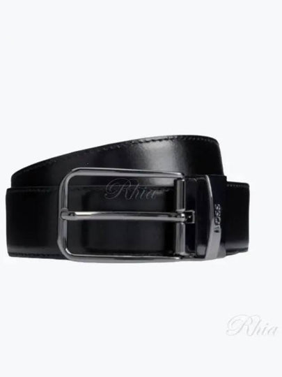 Branded Keeper Reversible Leather Belt Black - HUGO BOSS - BALAAN 2