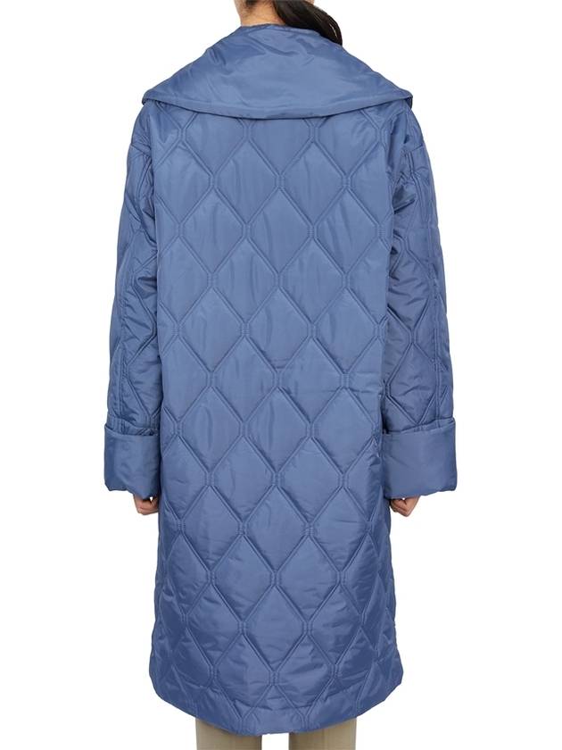 Wide Collar Quilted Padding Blue - GANNI - BALAAN 9