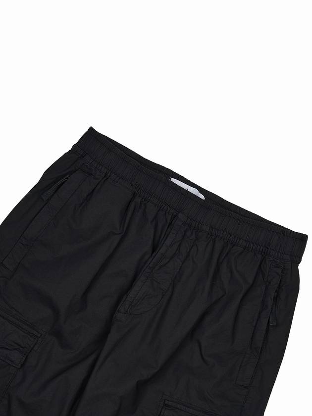 Stretch Cotton Tela Paracadute Straight Pants Black - STONE ISLAND - BALAAN 4