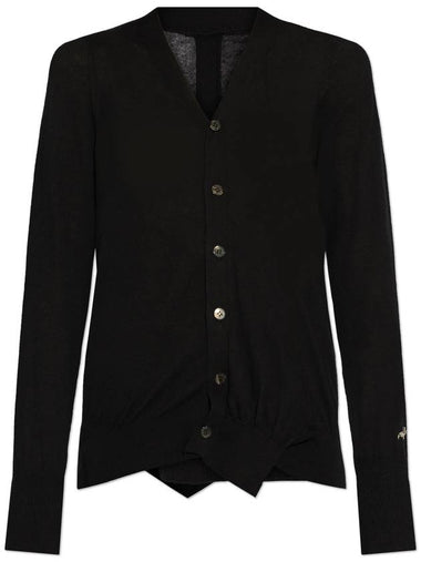 Yohji Yamamoto Cardigan With Logo, Women's, Black - YOHJI YAMAMOTO - BALAAN 1