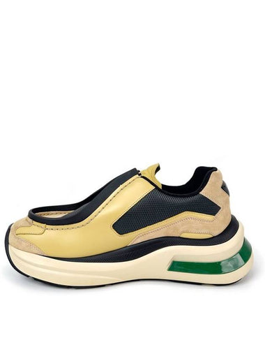 9 5 Brushed Leather Bike Suede Sneakers Vanilla - PRADA - BALAAN 1