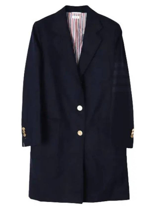 Diagonal Stripe Flannel Wool Cashmere Overcoat Women s Coat - THOM BROWNE - BALAAN 1