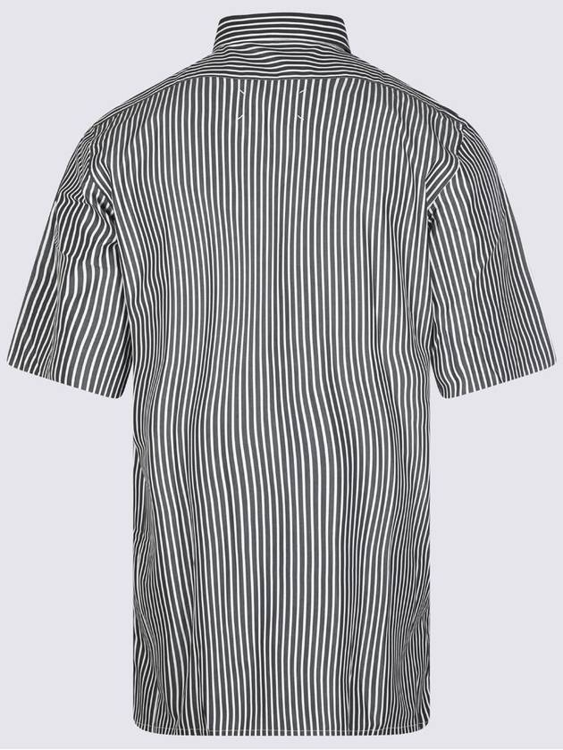 Men's Striped Shirt Short Sleeve Shirt Black White - MAISON MARGIELA - BALAAN 3