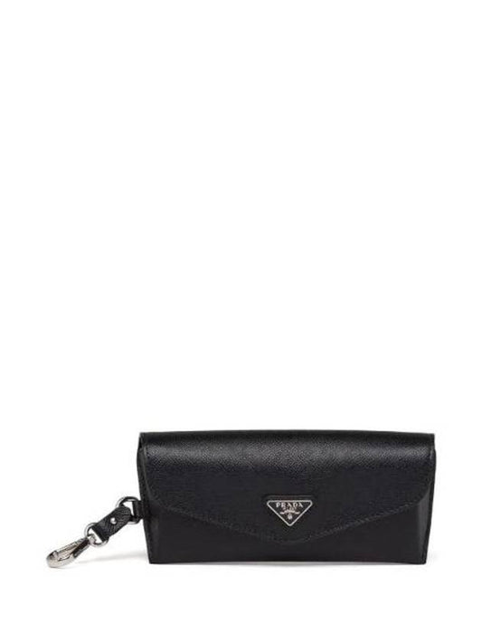 Saffiano Leather Glasses Case Black - PRADA - BALAAN 1