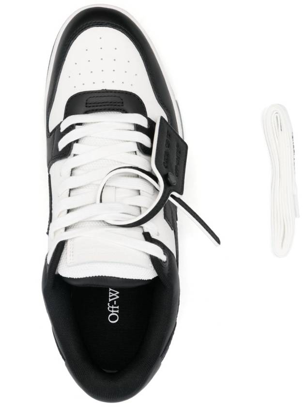 Out of Office Leather Low-Top Sneakers White Black - OFF WHITE - BALAAN 8