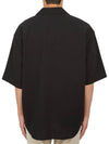 Logo Cotton Short Sleeve Shirt Black - AMI - BALAAN 4