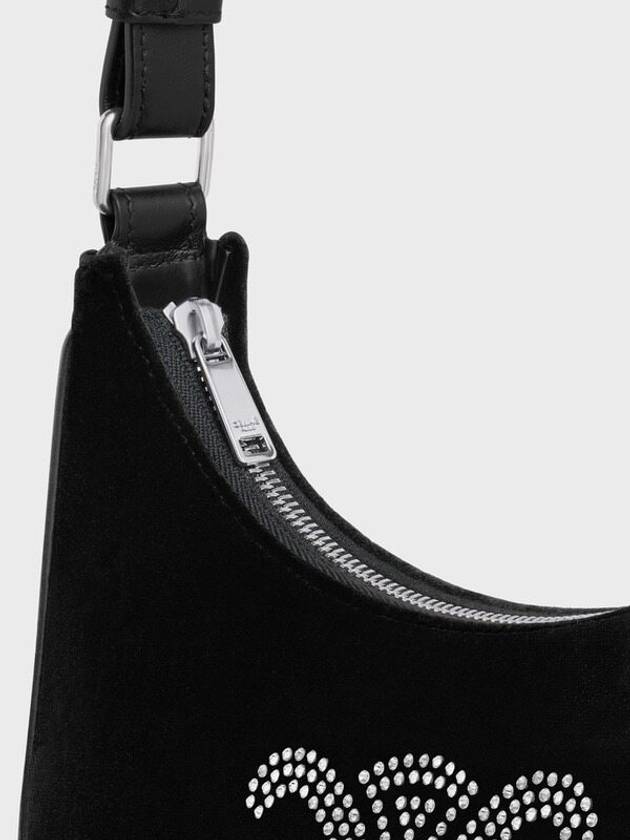 Ava Velvet Triomphe Strass Shoulder Bag Black - CELINE - BALAAN 10