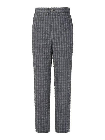 Men s Check Seersucker Banding Pants Dark Gray - GIORGIO ARMANI - BALAAN 1