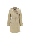 Check Trim Gabardine Trench Coat Honey - BURBERRY - BALAAN 2