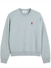 De Coeur Embossed Logo Crewneck Sweatshirt Blue - AMI - BALAAN 2