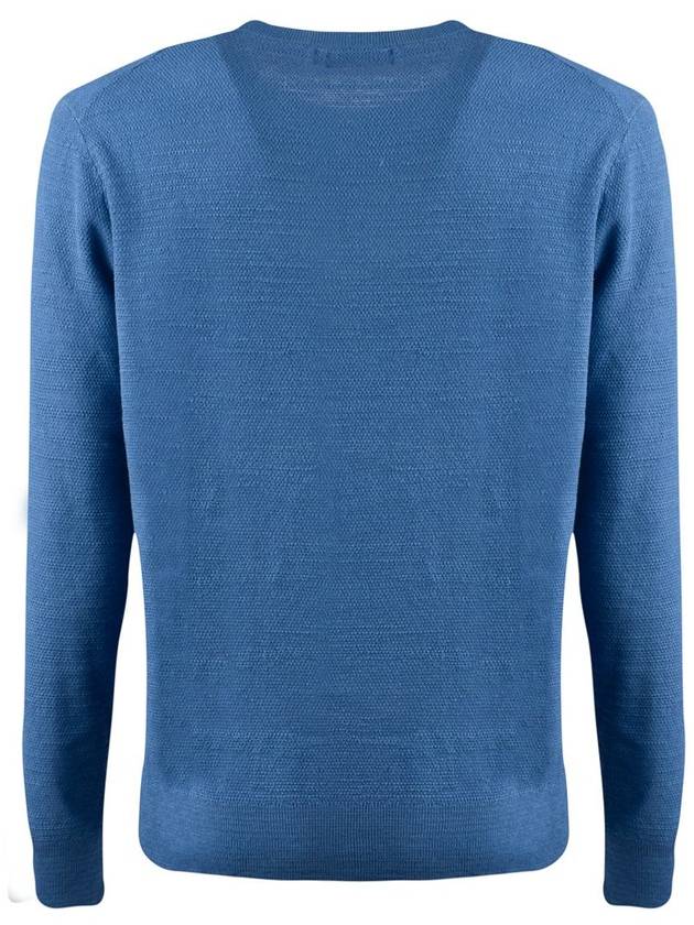 Ralph Lauren Air Force Blue Cotton-Linen Blend Crew Neck Sweater - RALPH LAUREN - BALAAN 2