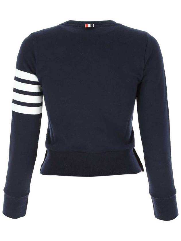 Engineered 4 Bar Stripe Loopback Jersey Knit Crewneck Sweatshirt Navy - THOM BROWNE - BALAAN 3