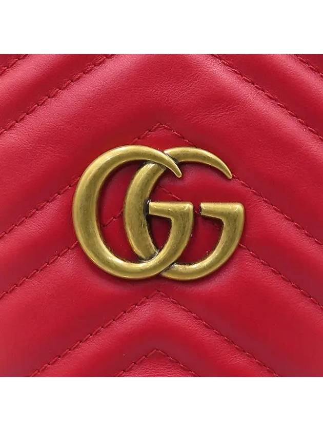 575163 Red leather GG Marmont mini bucket cross bag - GUCCI - BALAAN 4