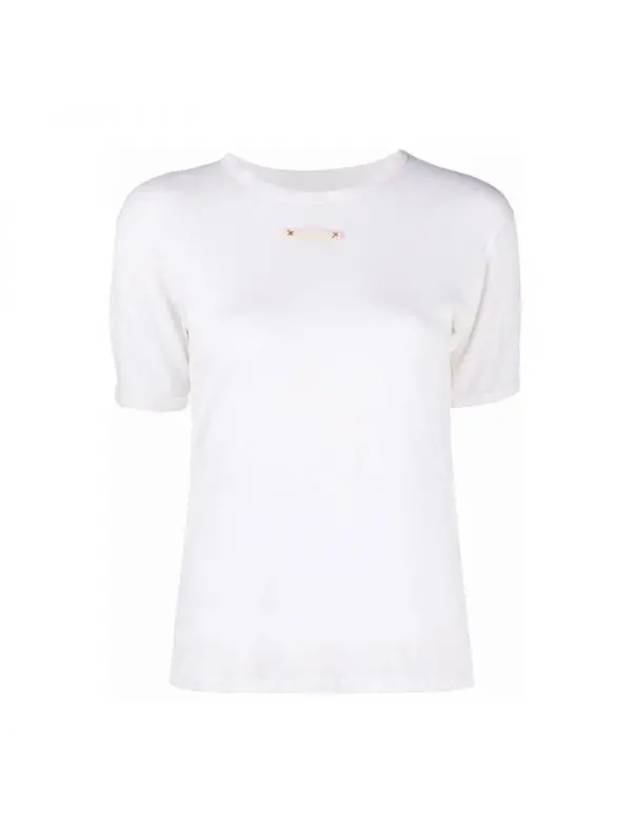 Women's Stitch Lightweight Round Neck Silk Knit Top White - MAISON MARGIELA - BALAAN 2