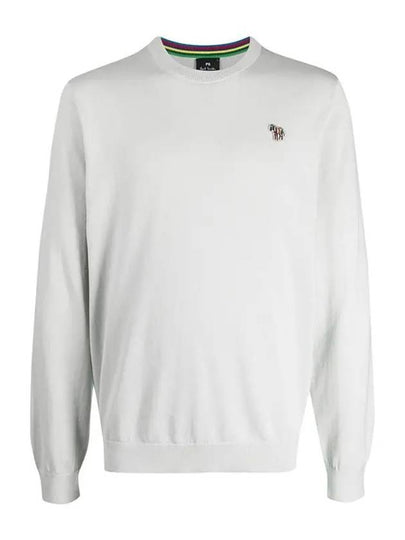 Zebra Patch Crew Neck Knit Top Light Grey - PAUL SMITH - BALAAN 2