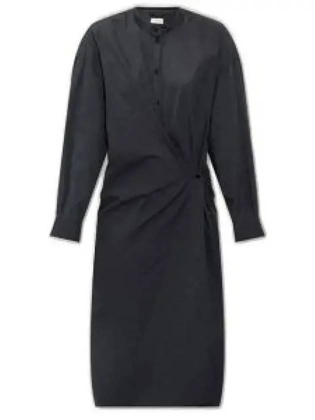 Women's Officer Collar Twisted Midi Dress Black - LEMAIRE - BALAAN 2