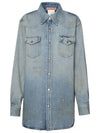 Relaxed Fit Denim Long Sleeve Shirt Light Blue - ACNE STUDIOS - BALAAN 2