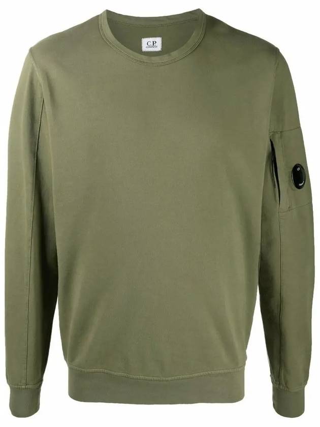 Men's Light Fleece Lens Wappen Sweatshirt Khaki - CP COMPANY - BALAAN 3