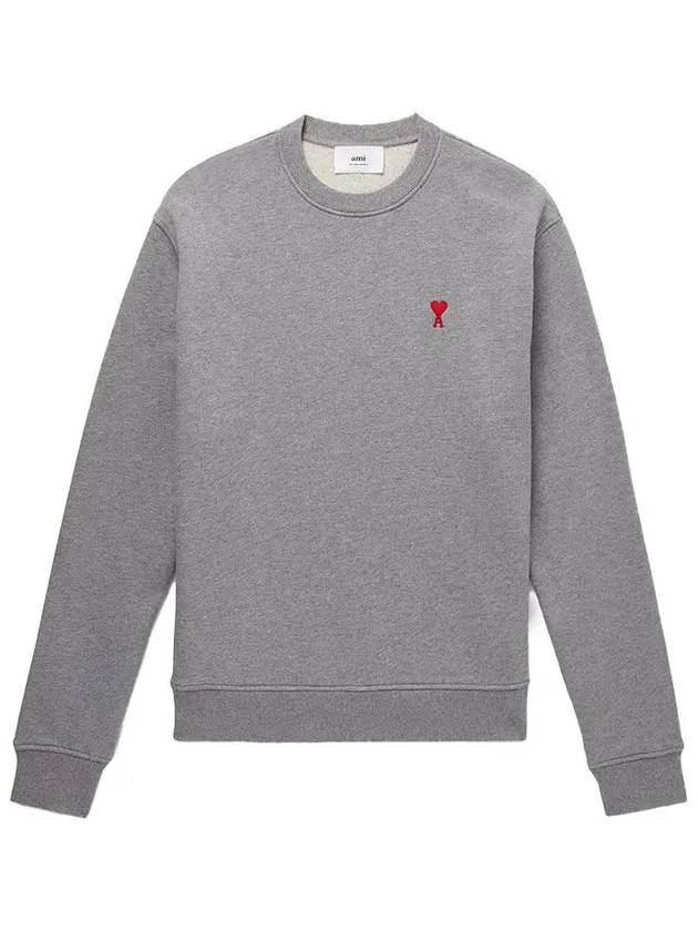 Small Heart Logo Sweatshirt Grey - AMI - BALAAN 2