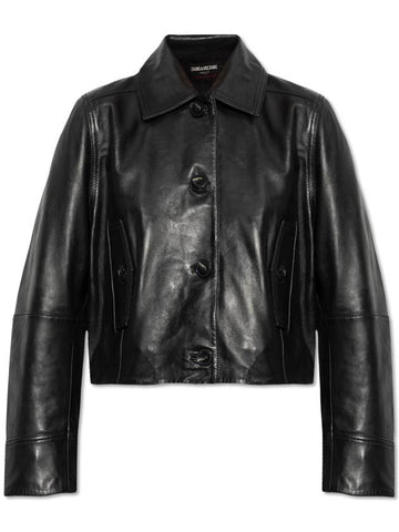 Zadig & Voltaire Leather Jacket ‘Liston’, Women's, Black - ZADIG & VOLTAIRE - BALAAN 1