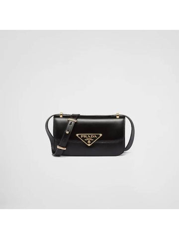 Emblème Leather Bag Black - PRADA - BALAAN 1