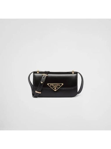 Emblème Leather Bag Black - PRADA - BALAAN 1