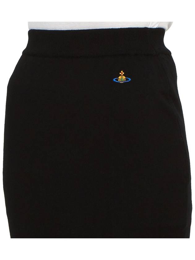 Bea Logo Knit Mini H-Line Skirt Black - VIVIENNE WESTWOOD - BALAAN 8