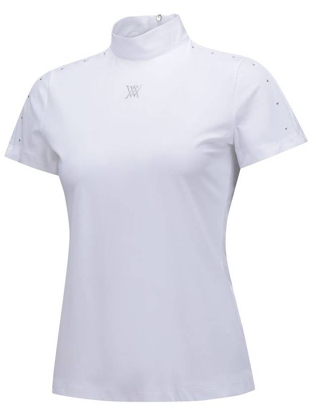 High Neck Mesh Back Short Sleeve T-ShirtWH - ANEWGOLF - BALAAN 2