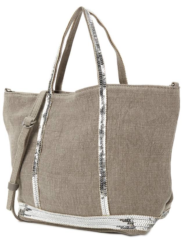 Women's Cabas Small Linen Tote Bag Calcul - VANESSA BRUNO - BALAAN 3