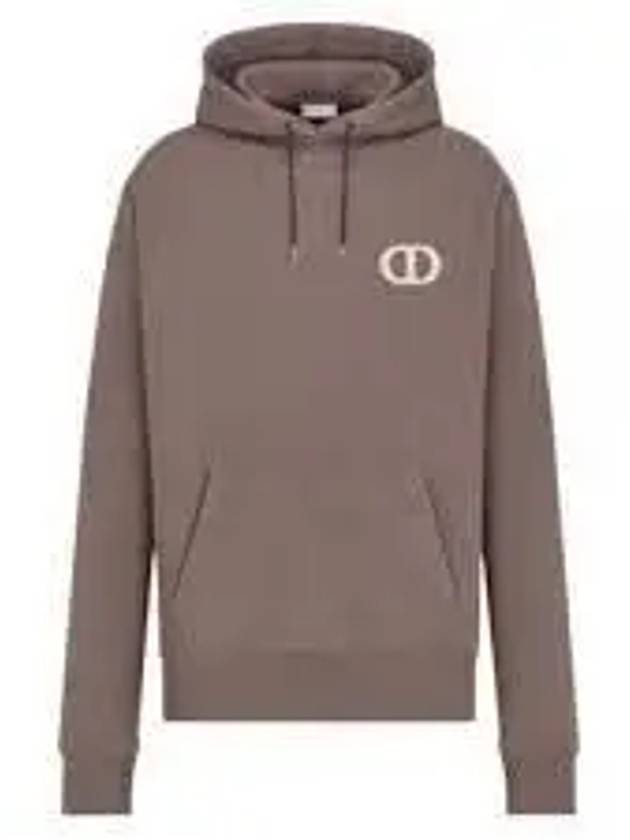 Cd Icon Embroidered Cotton Hoodie Brown - DIOR - BALAAN 2