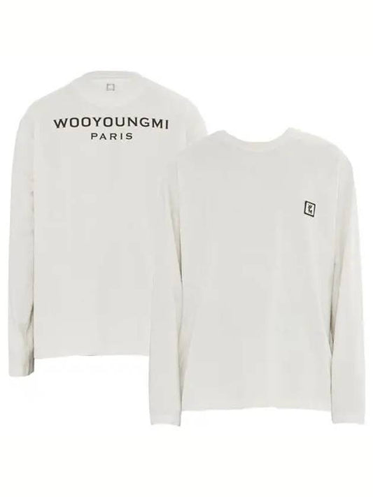 Cotton Back Logo Long Sleeve T-Shirt Ivory - WOOYOUNGMI - BALAAN 2