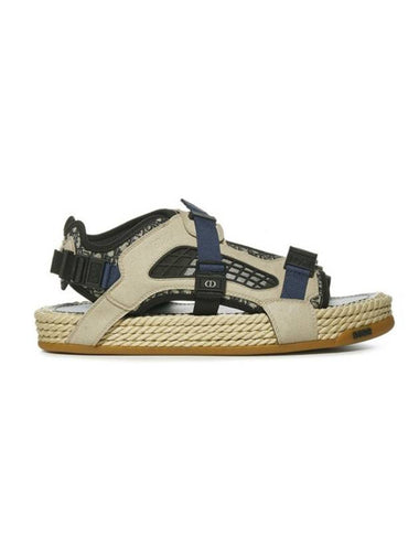 Oblique Atlas Suede Sandals Beige - DIOR - BALAAN 1