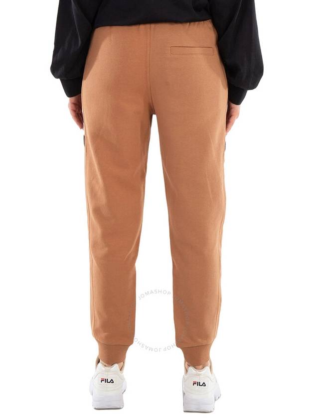 Women's Check Panel Cotton Jogger Track Pants Camel - BURBERRY - BALAAN 4